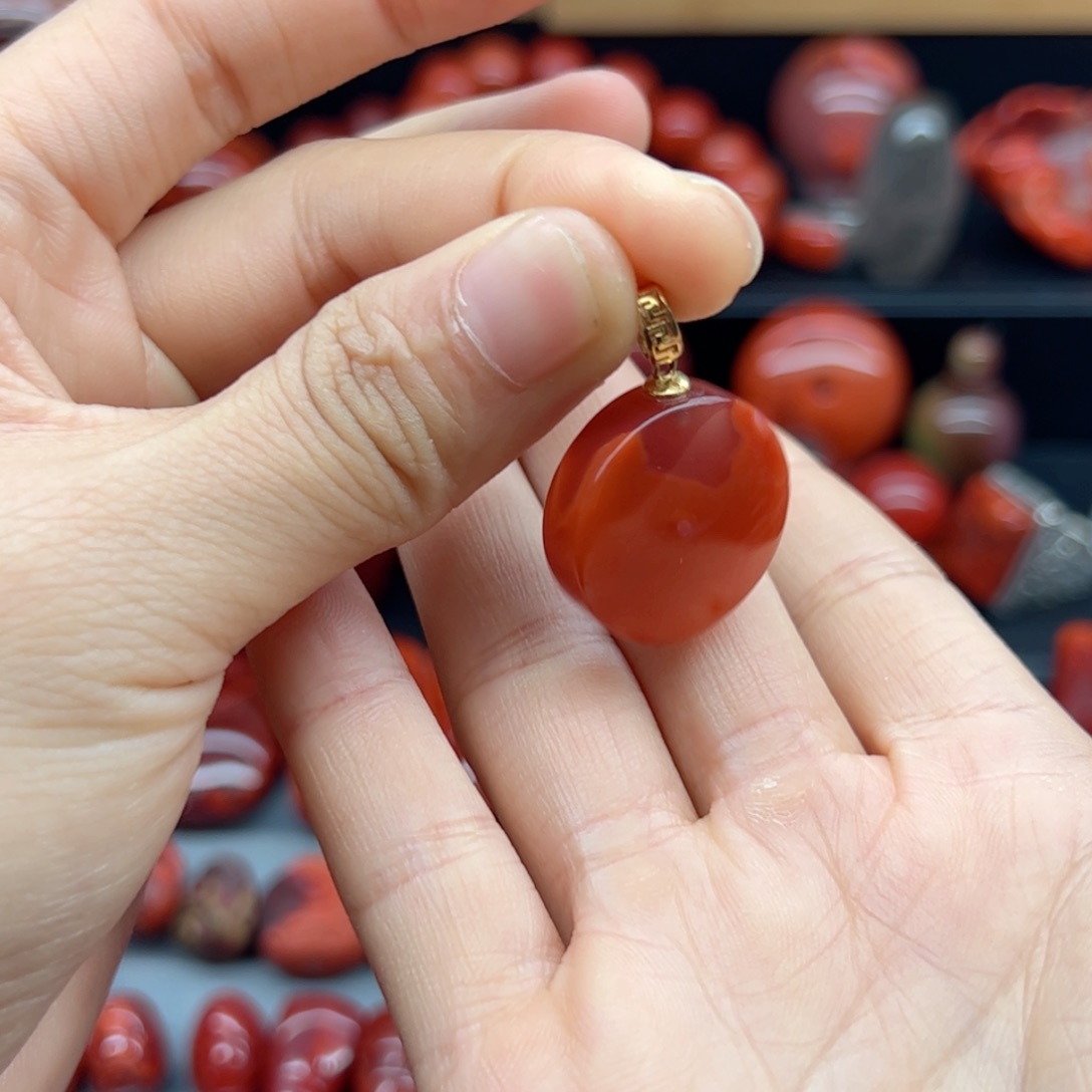 南红玛瑙配饰银S925镶嵌