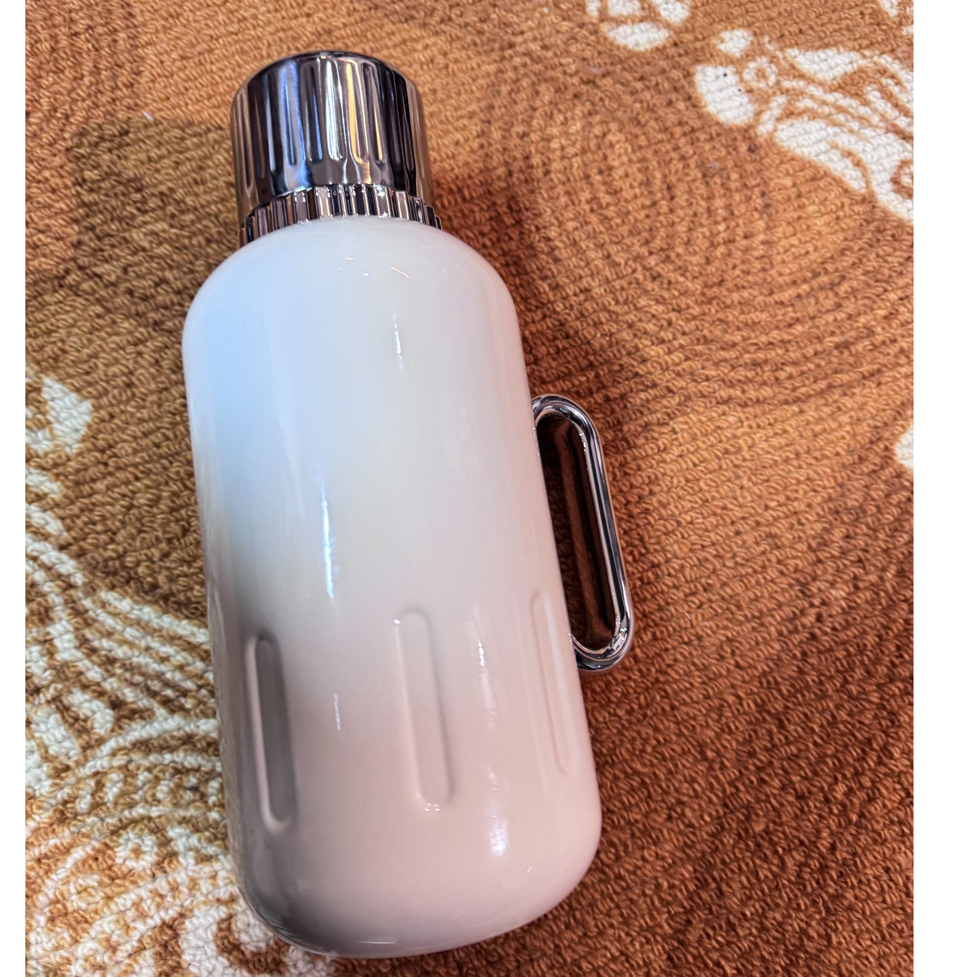 阿茶 白色不锈钢传家壶(机械显温)1500ml茶道配件（N00703）