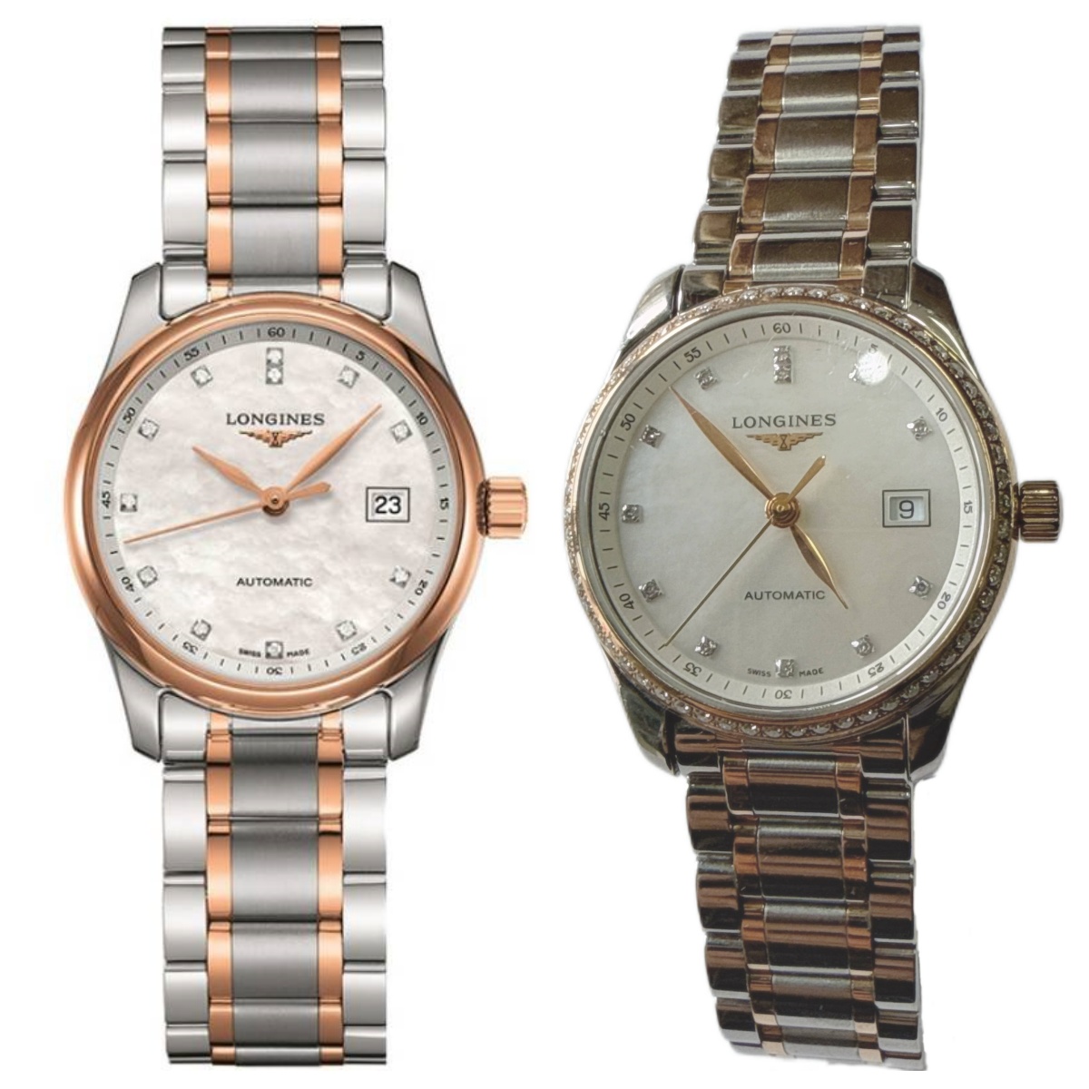 99新 Longines/浪琴 名匠257/机械/玫瑰金贝母钻/表径29mm/女士