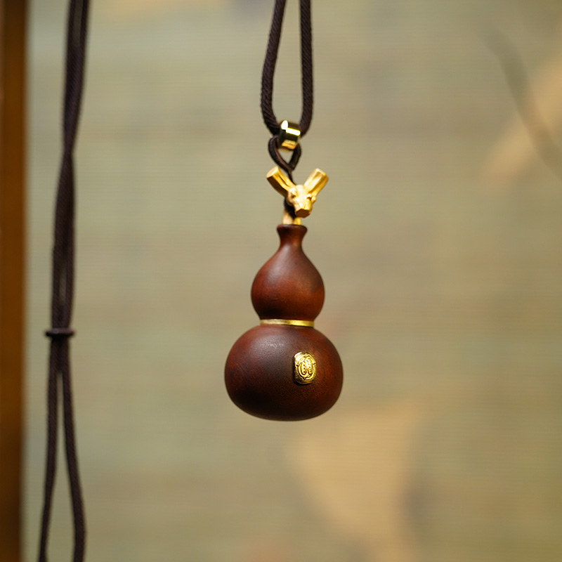 【龙虎山直发】 雷击木金光葫芦挂件手捻把玩文玩吊坠