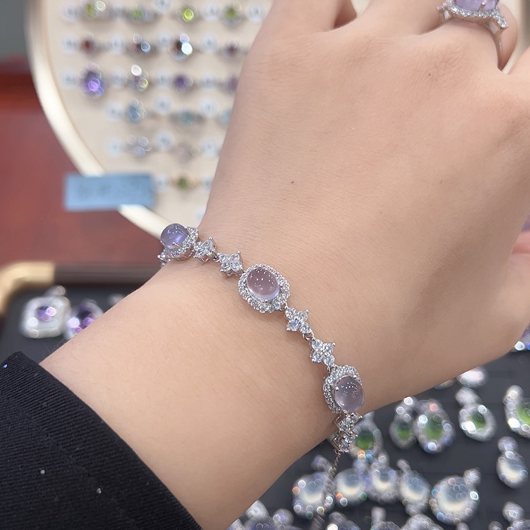 蛇纹石玉银S925镶嵌饰品