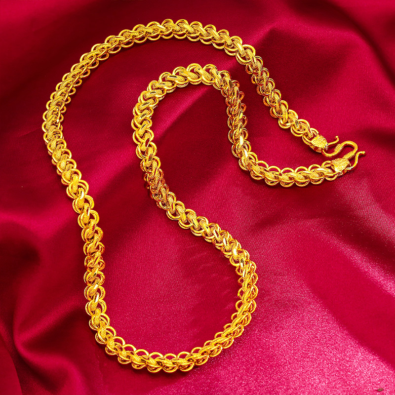 合金项链 男士精品（金色气质泰链项链）男款精美时尚百搭不掉色