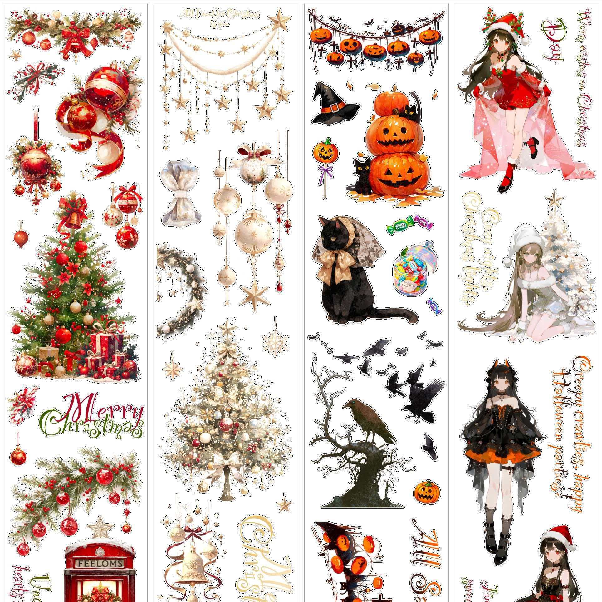 49号 切膜 和纸 圣诞系列  四个款一米一循环 发3米