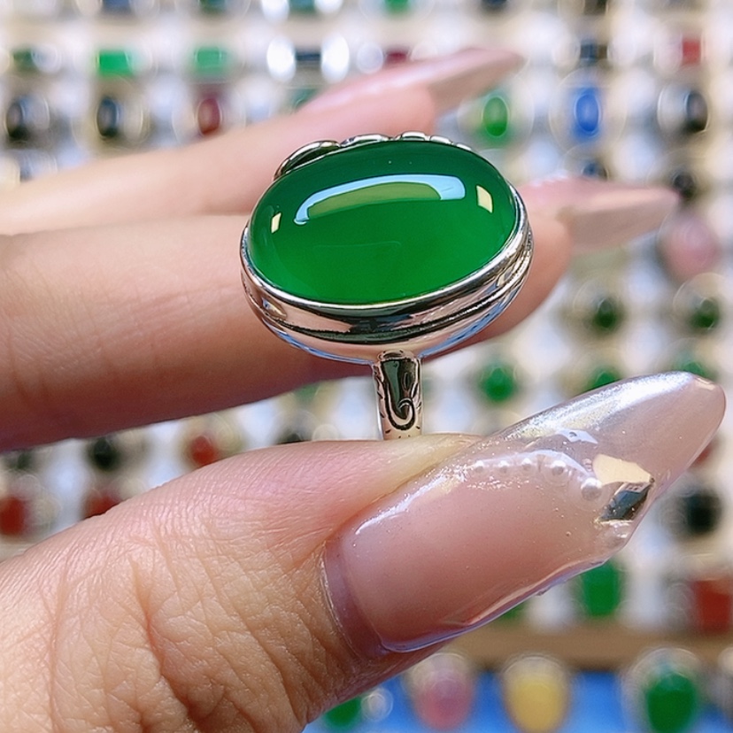 【闪购商品】玛瑙/玉髓戒指银S925镶嵌