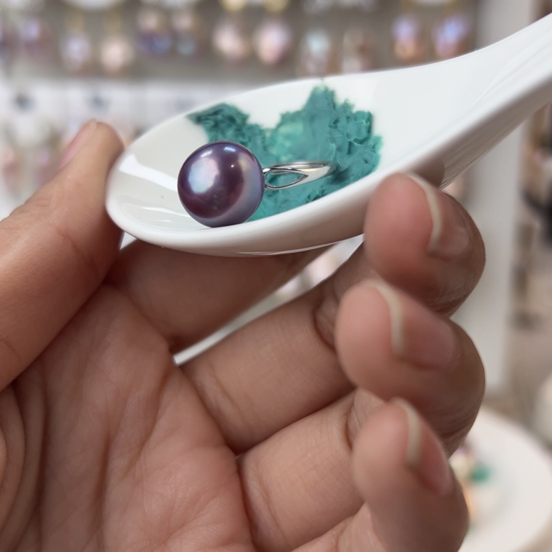 淡水珍珠戒指银S925镶嵌