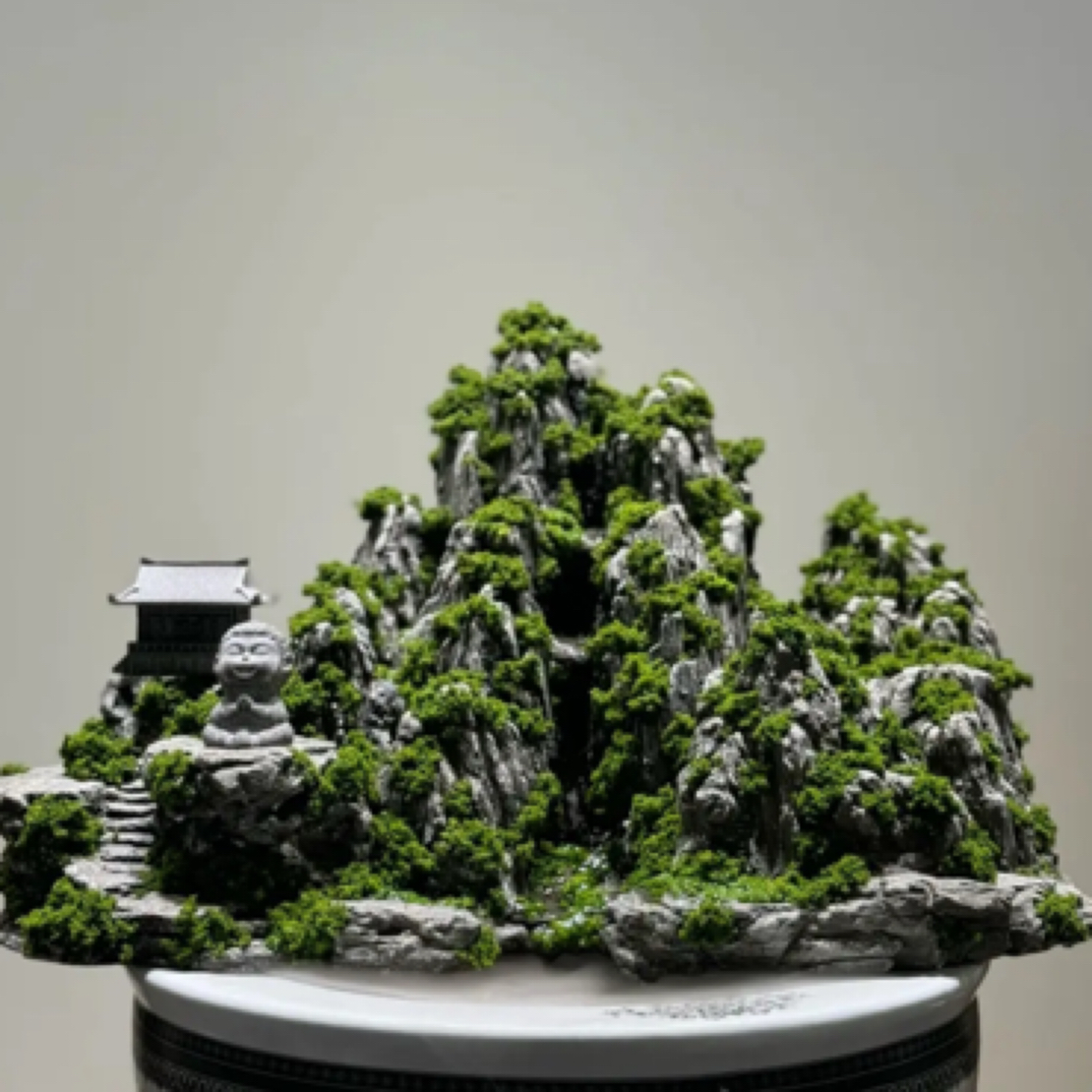 新中式复古风格2号大山高山流水桌面庭院落地造景摆件假山单山