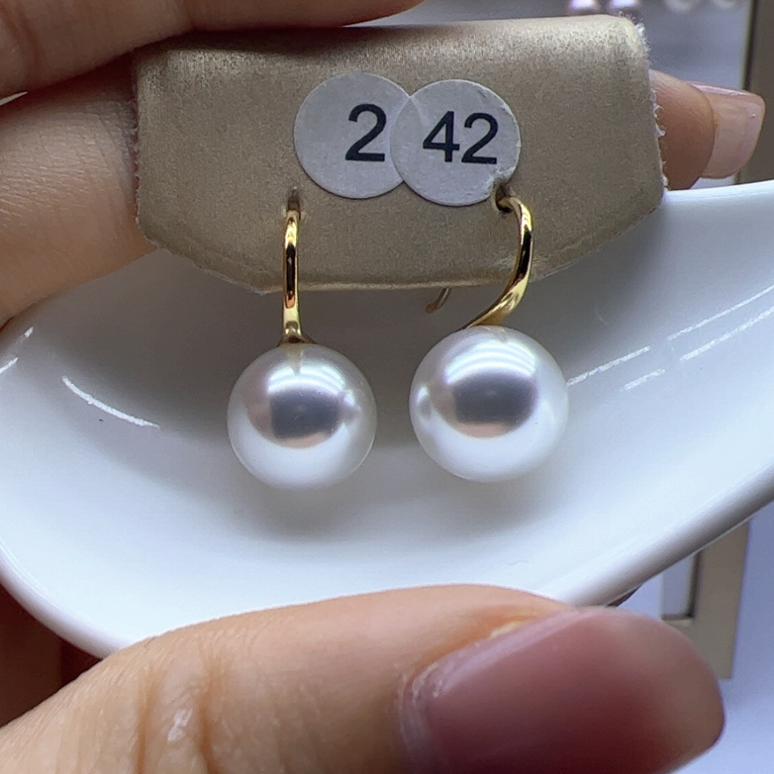 淡水珍珠耳饰银S925镶嵌