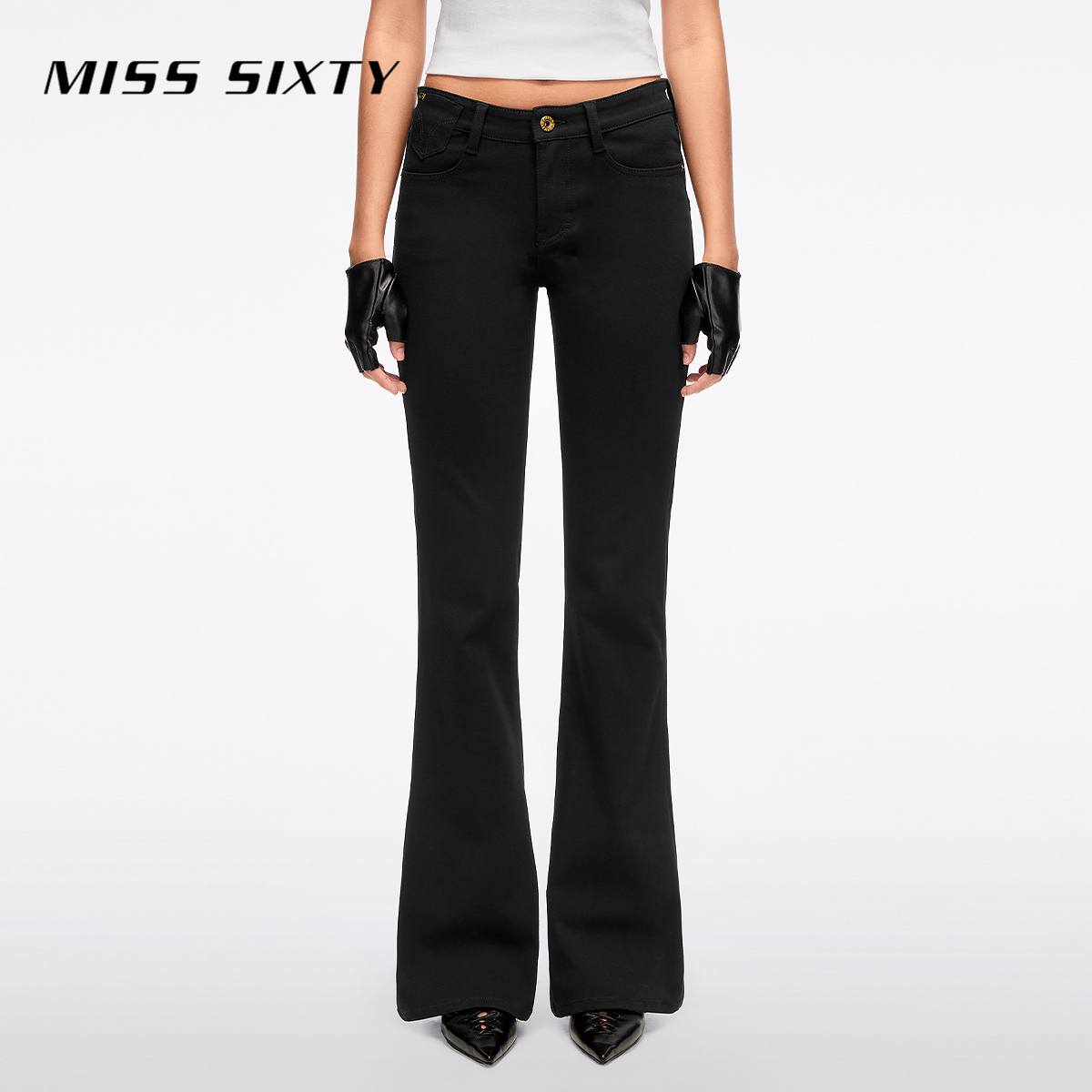 Miss Sixty2026春季新款牛仔裤女复古中腰修身弹力显瘦喇叭裤