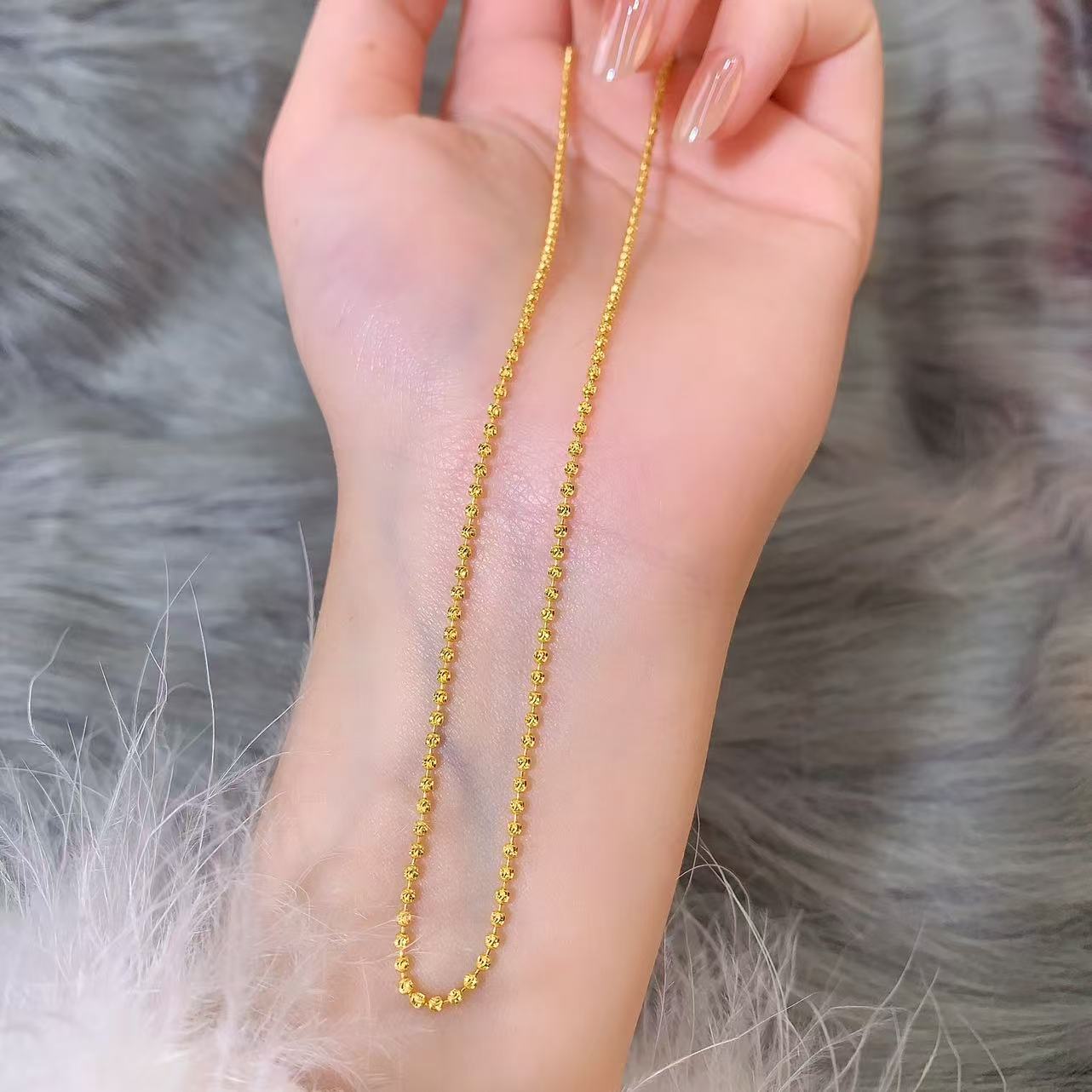 【伟新源】足金999 多样性发1件5G工艺 钻s石项链实心爆闪颈链