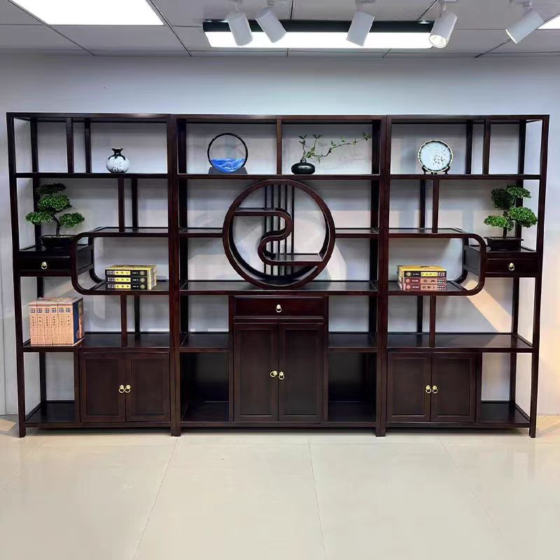 全实木博古架整装发货送货到家@紫气东来博古架一组