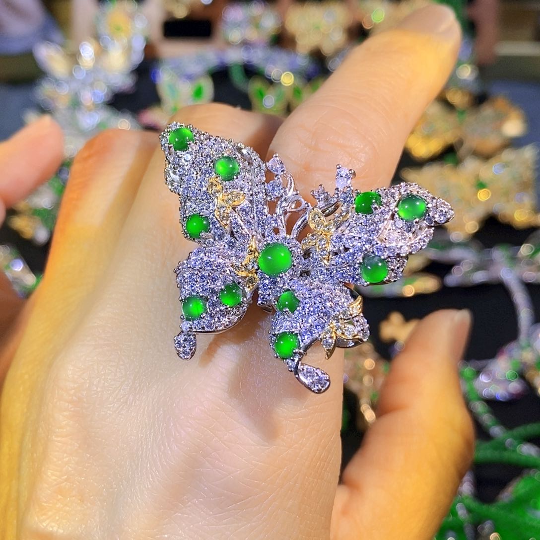 吊坠(不含链)银S925镶嵌翡翠