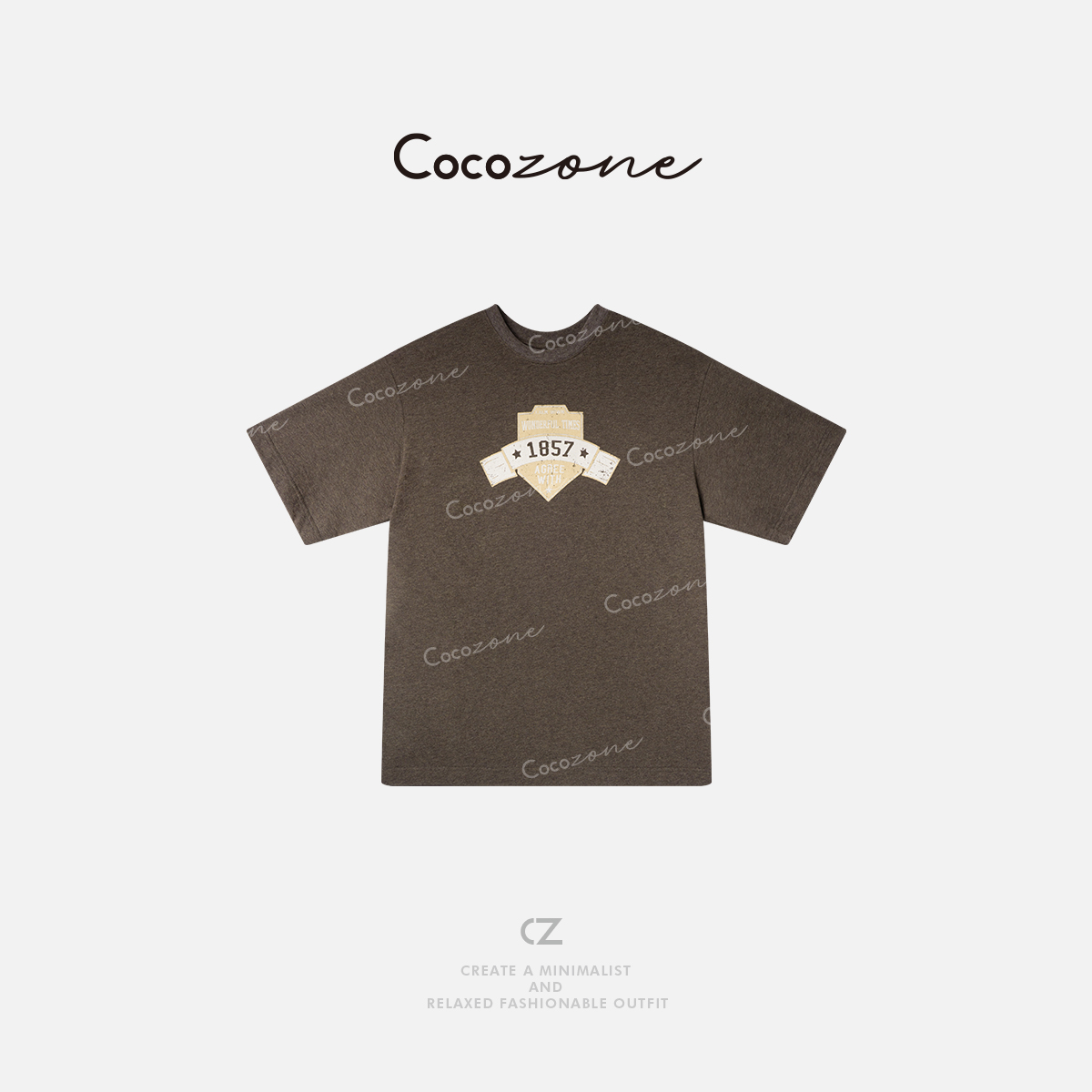 COCO ZONE 刘一一【100棉】圆领经典质感自然垂坠T恤 CD2A1562