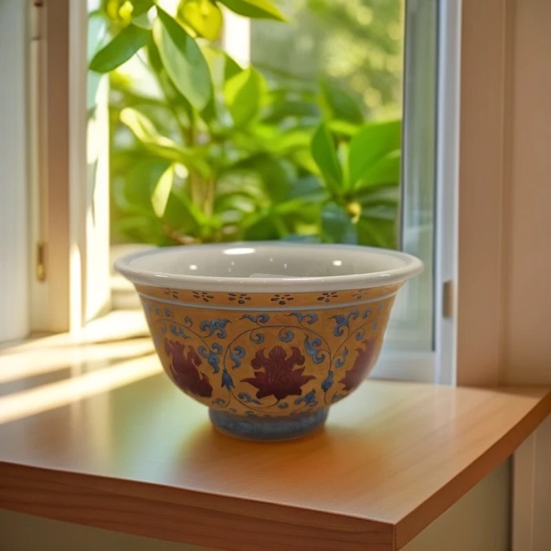 屹朴  龙腾盛世缠枝莲全描金压手杯景德镇瓷器