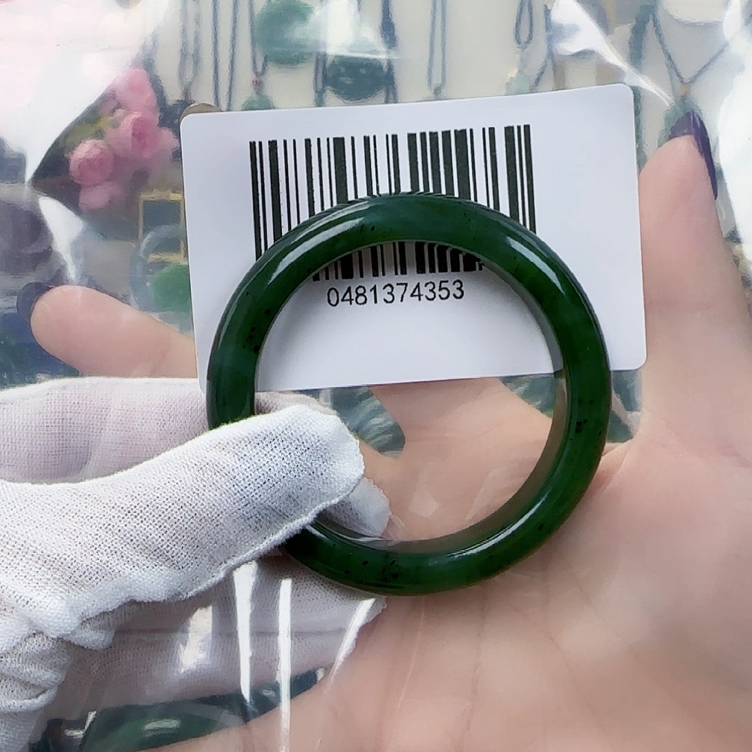 和田玉（碧玉）手镯未镶嵌5253包容