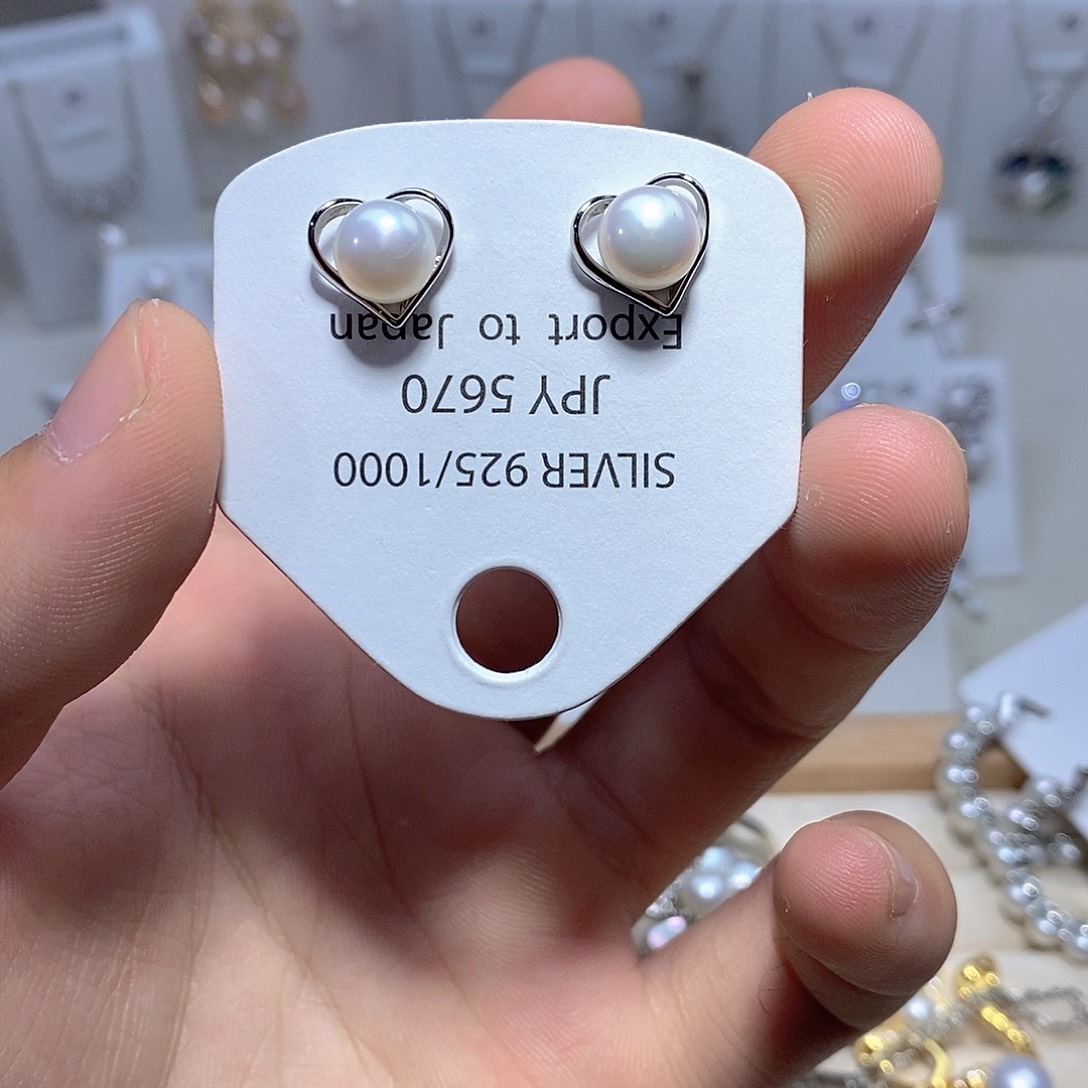 淡水珍珠耳饰银S925镶嵌