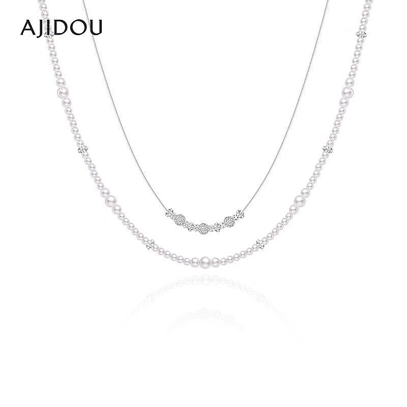 非金属仿水晶项链 AJIDOU阿吉豆项链女款珍珠短链毛衣链【CB】