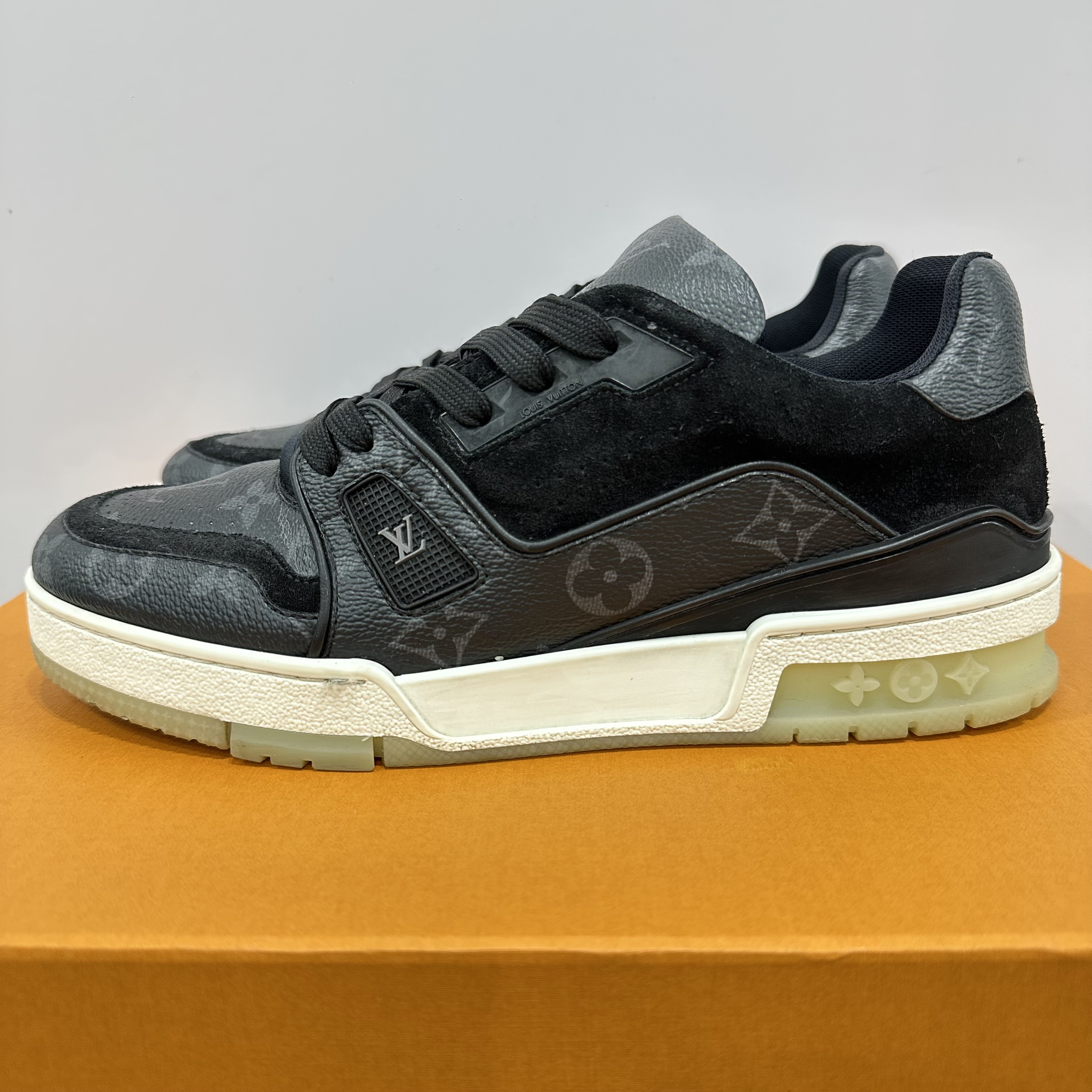 95新 LouisVuitton/路易威登 39码 trainer 黑色老花 低帮板鞋