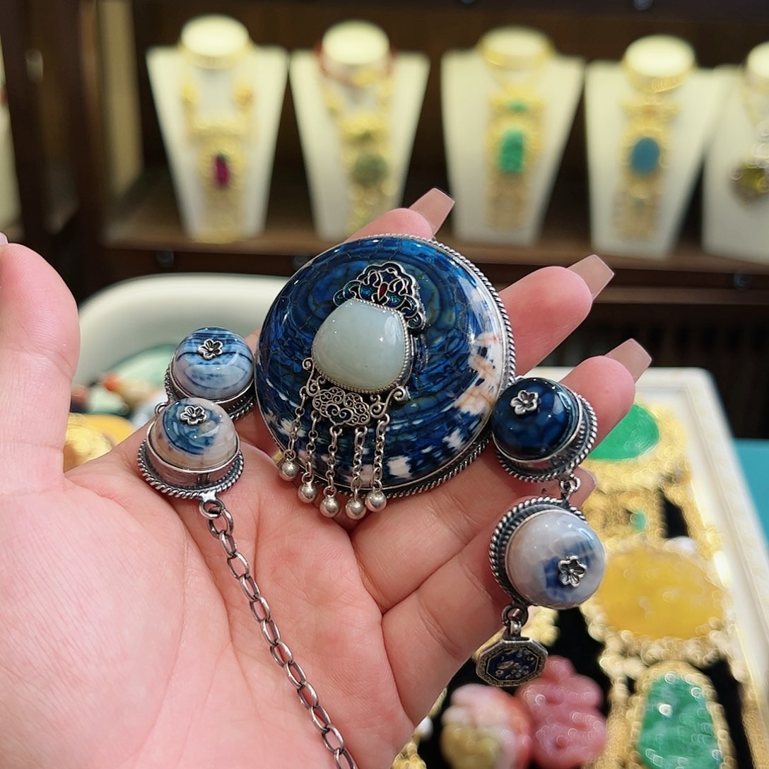 玛瑙手链银S925镶嵌古风