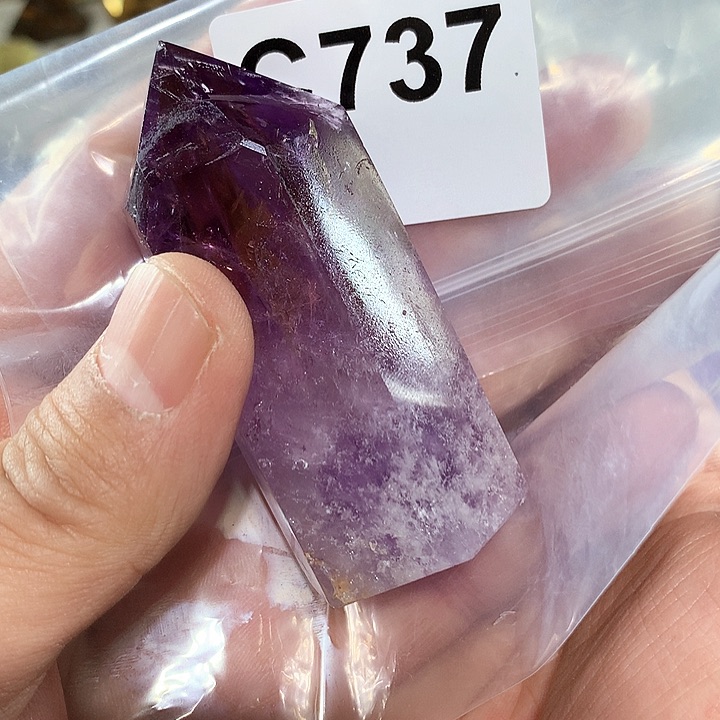 紫晶天然水晶柱子C737未镶嵌幕*紫