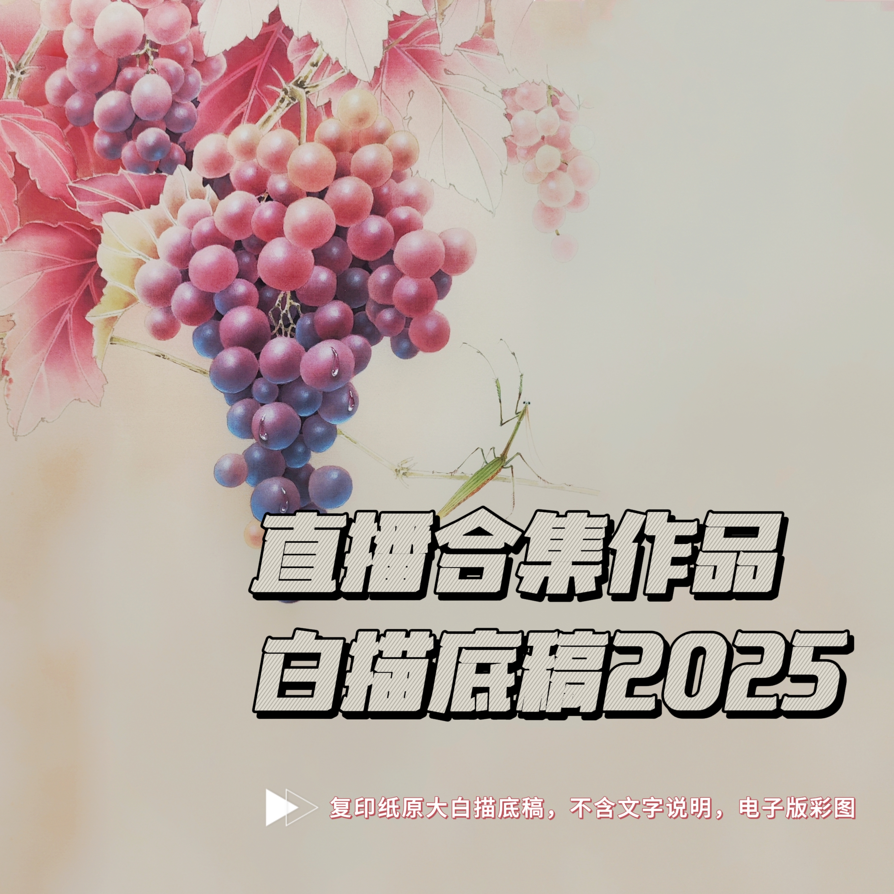 小一工笔·2025全年合集课工笔画原创白描底稿(不含文字说明)
