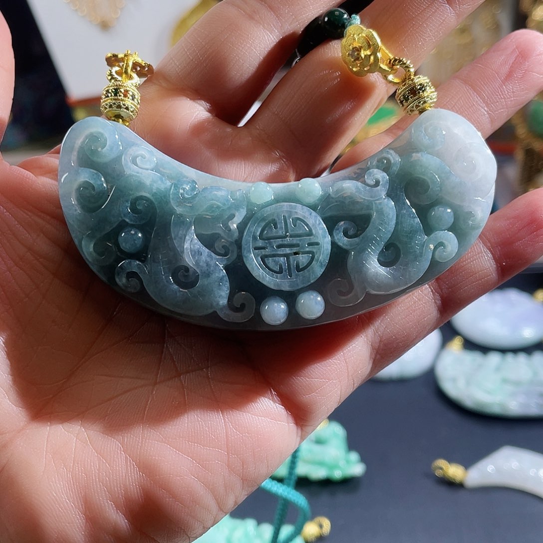 紫晶手链未镶嵌翡翠牛仔蓝大弯弯