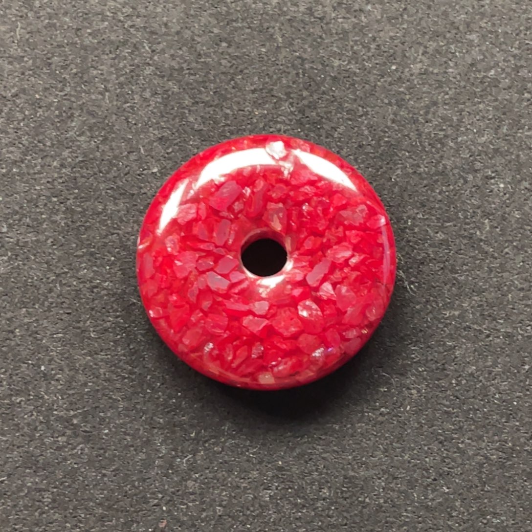 天然辰砂晶体砂大号平安扣