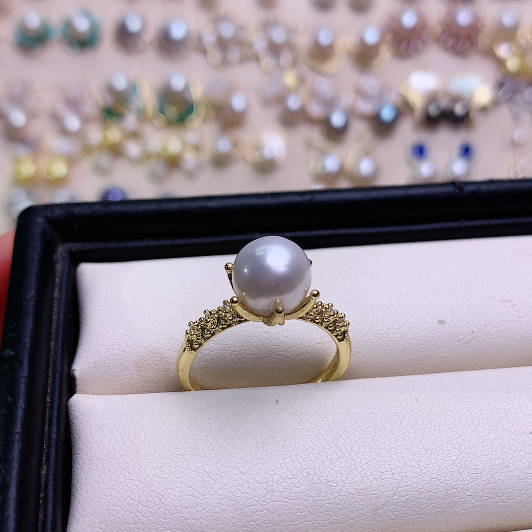 淡水珍珠戒指合金