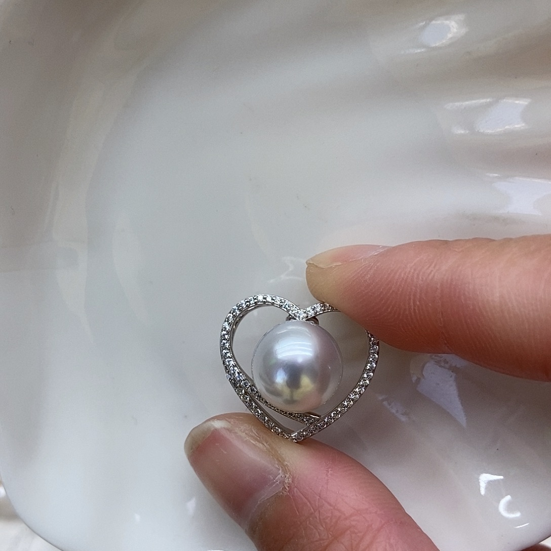 吊坠(不含链)海水珍珠银S925镶嵌
