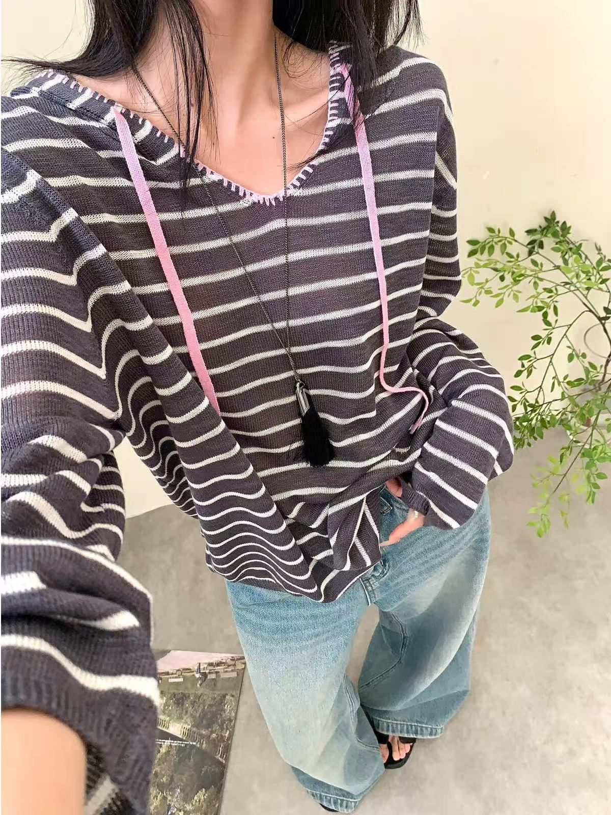 【孤品】400-600号休闲百搭打底T恤上衣网红时尚宽松11y4