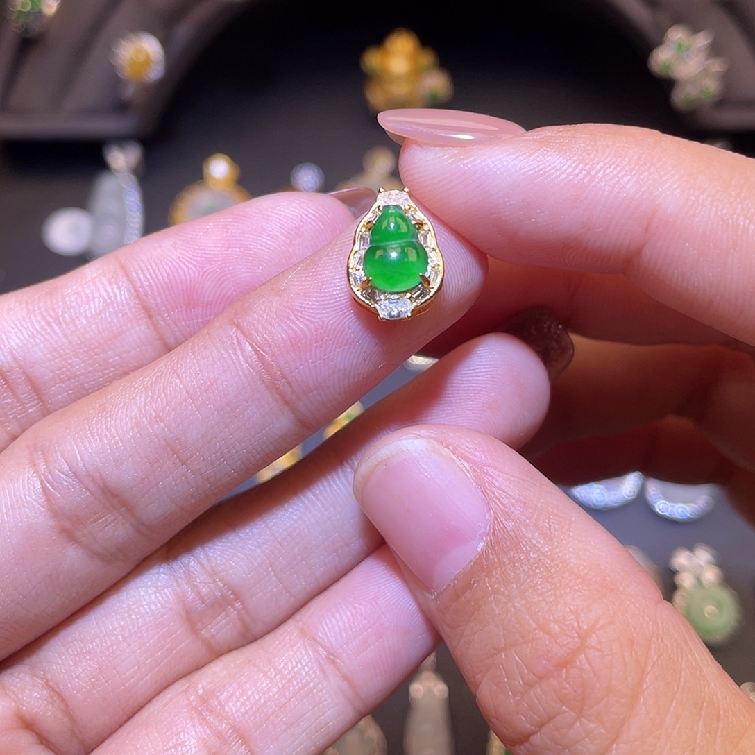 翡翠银S925镶嵌吊坠(不含链)