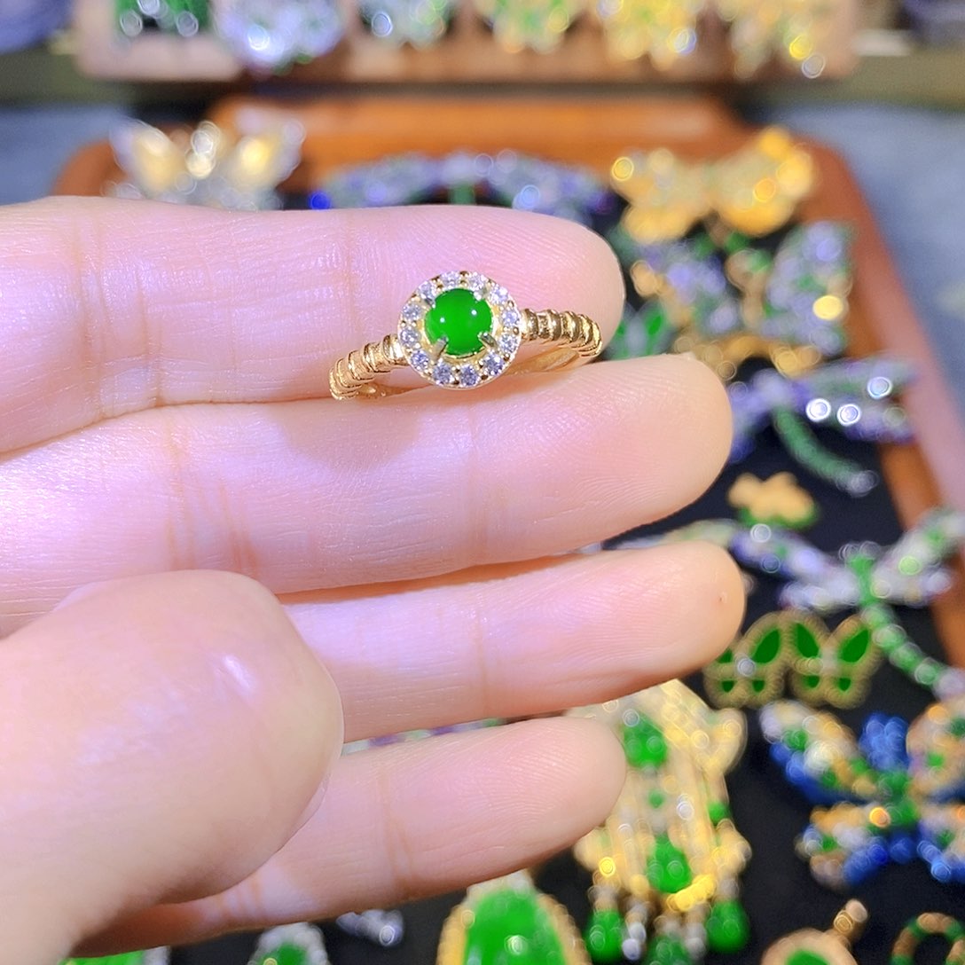 吊坠(不含链)银S925镶嵌翡翠