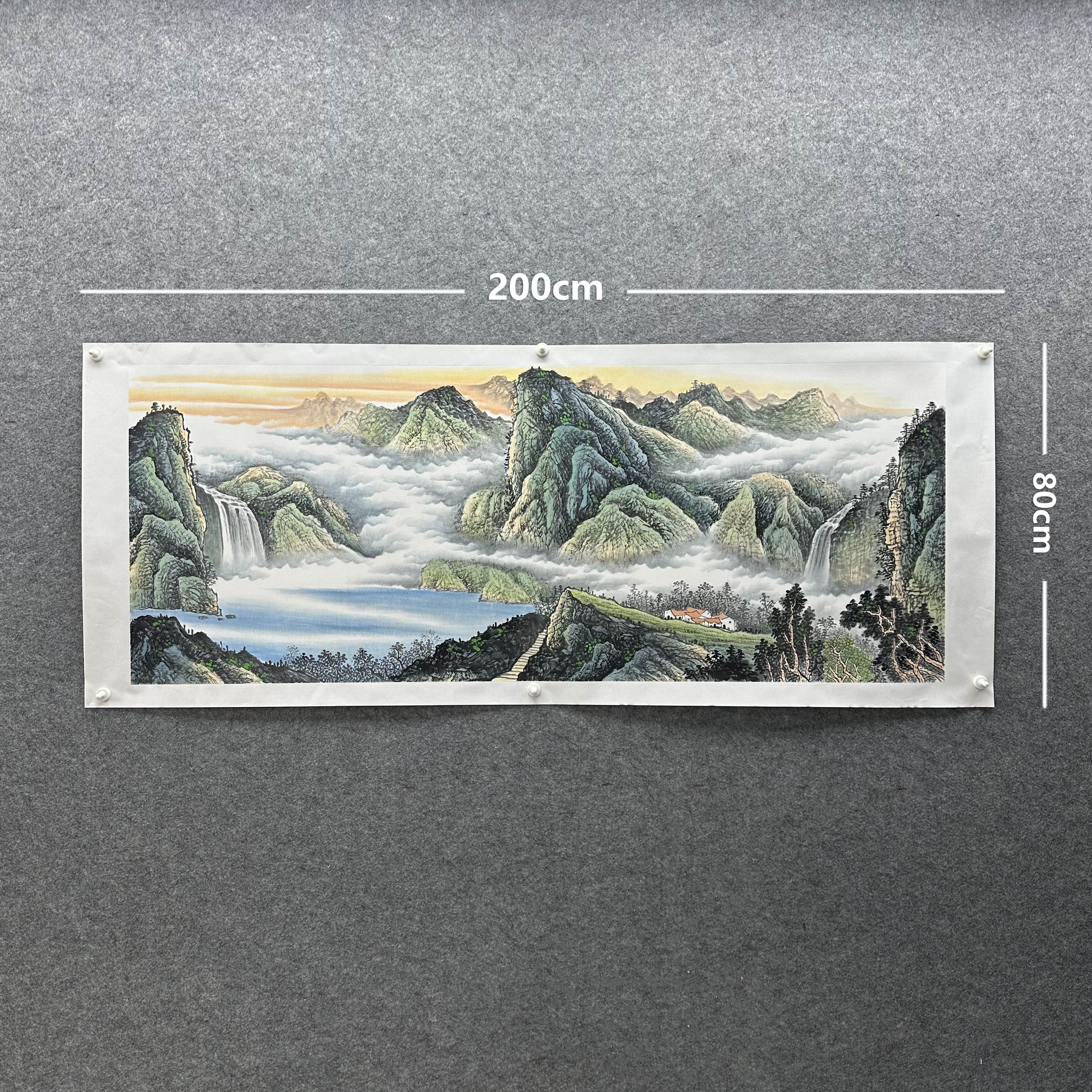 【山水画】张恒禄200*80cm手绘礼盒作品（38）