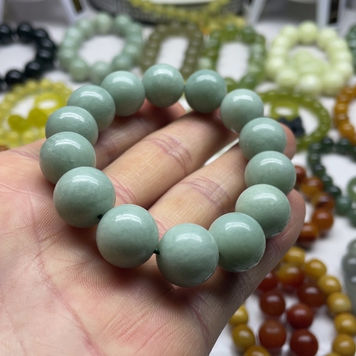 蛇纹石玉手串12未镶嵌