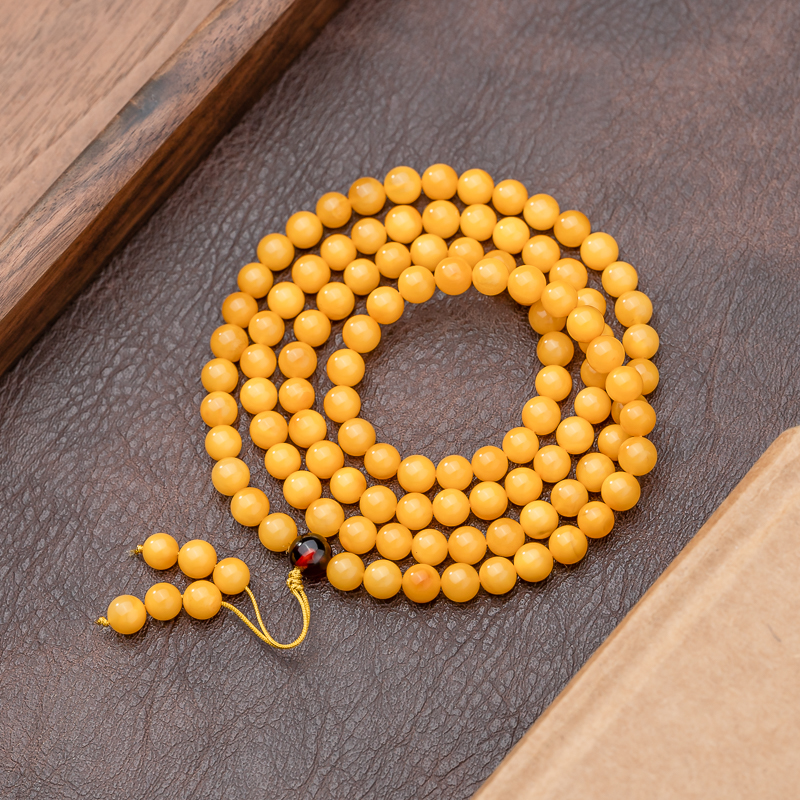 XIANYUAN/仙源蜜蜡6mm*108颗多圈手串圆珠素串男女同款