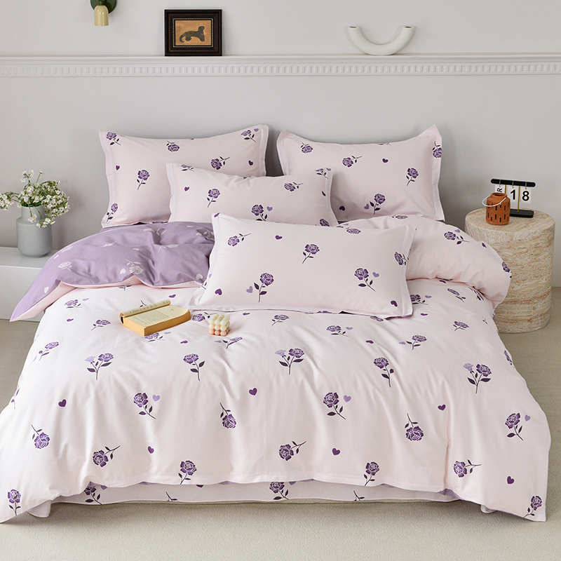 【四季款】全棉四件套100纯棉简约被套床单被罩床上用品床裙