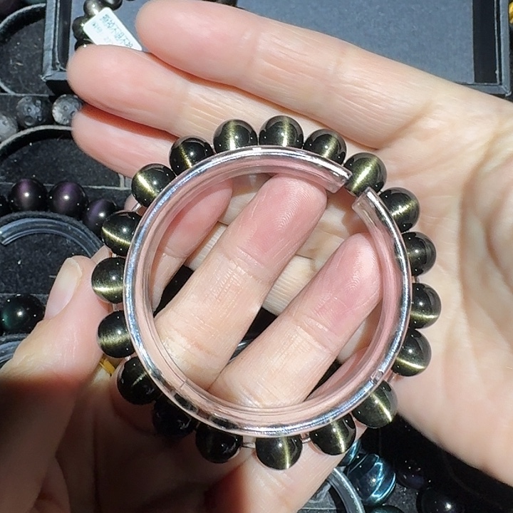 A***u黑曜岩未镶嵌手链