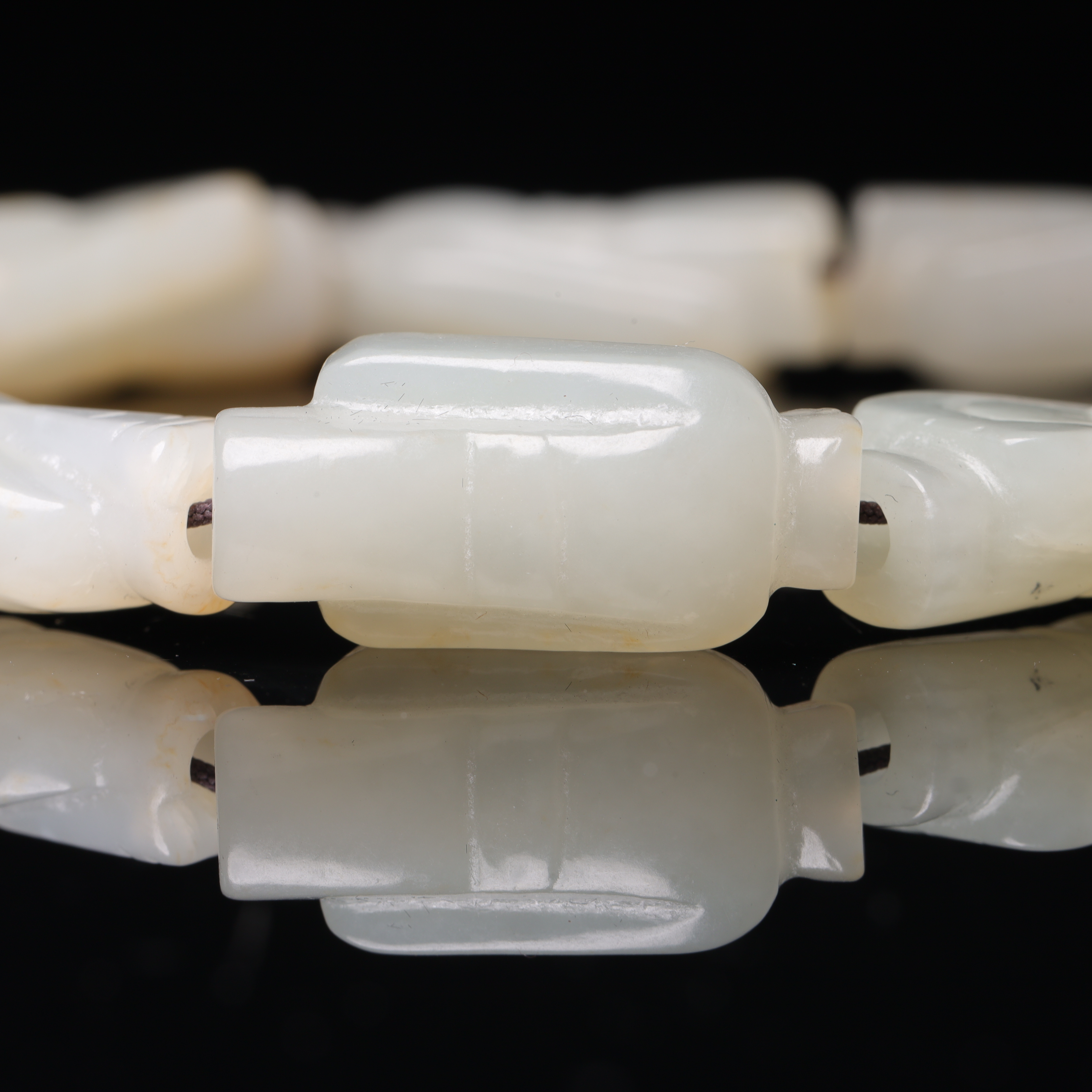 清代和田玉翁仲手串-NX