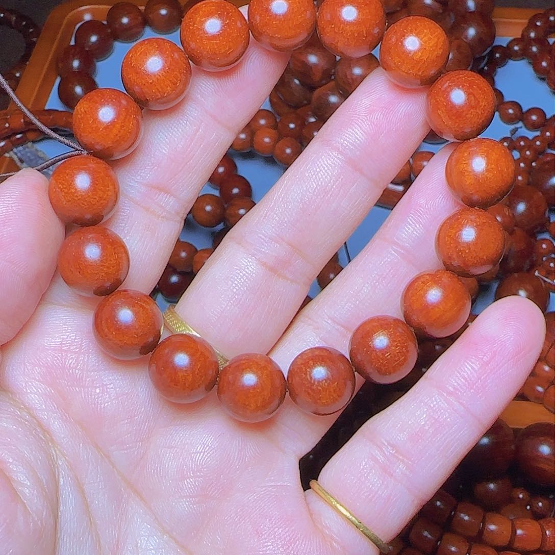 小叶紫檀手串/手链清1.2龙鳞金星