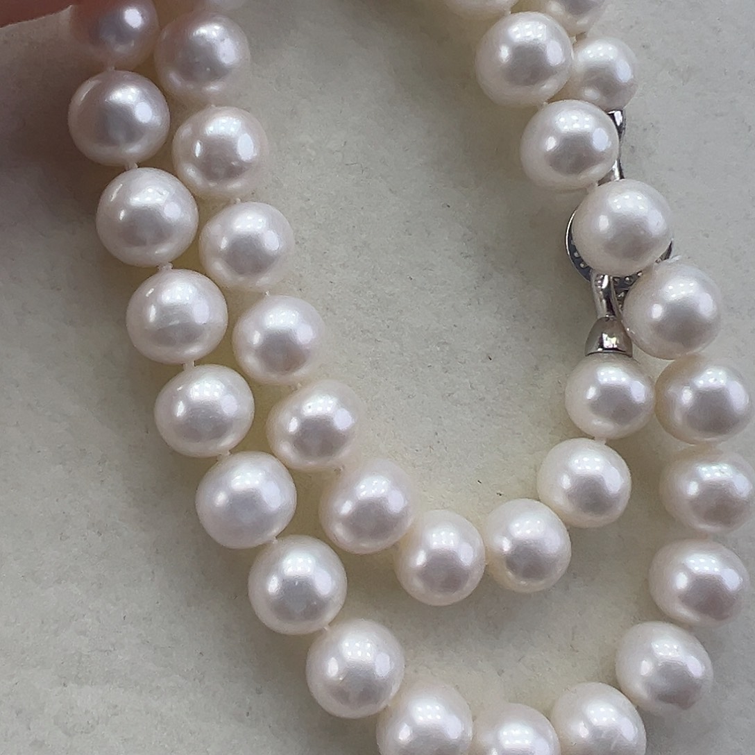 淡水珍珠项链银S925镶嵌➕10冷白