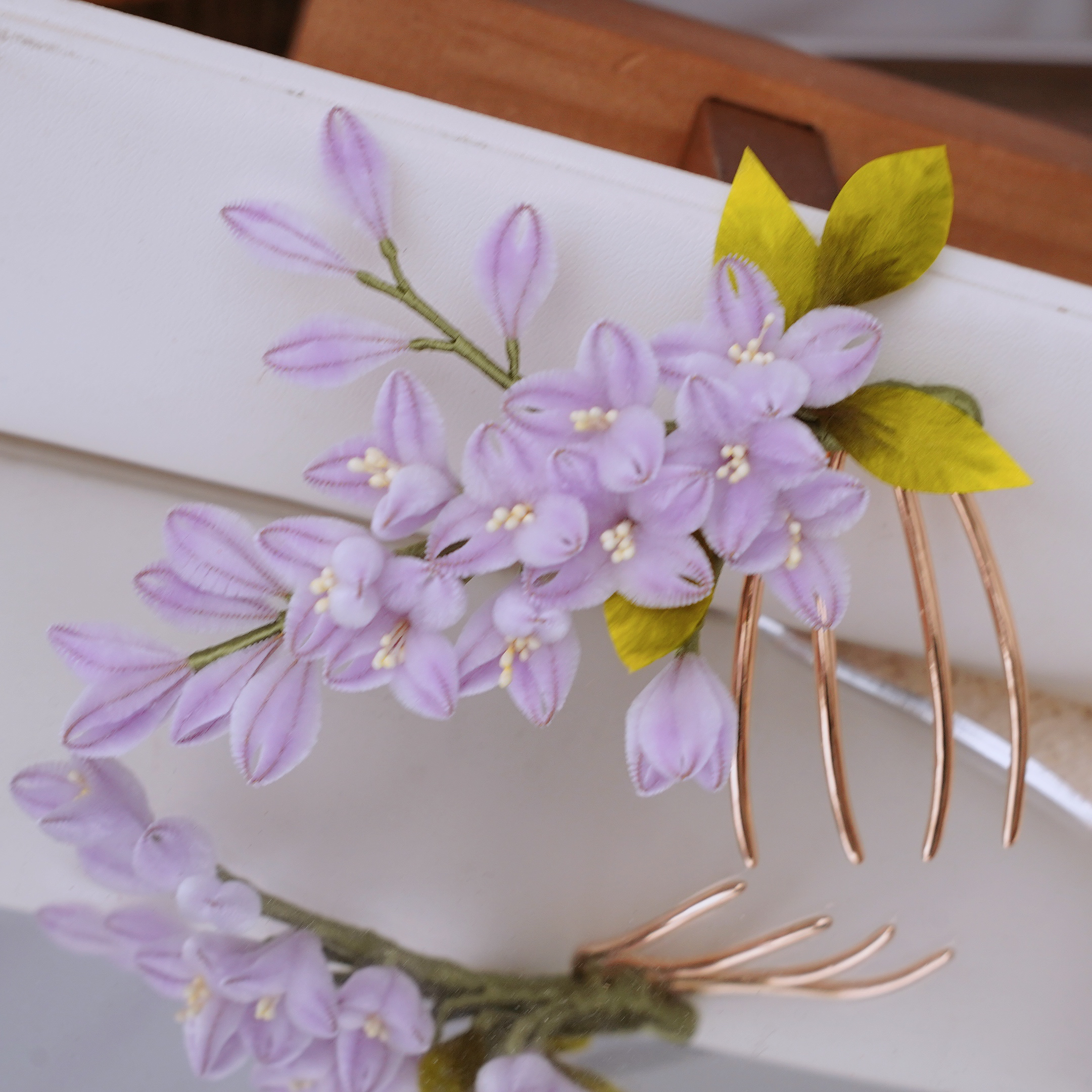 锦簪阁（散涎香）丁香花非遗发簪手工绒花细绒发钗古风发饰非遗传承