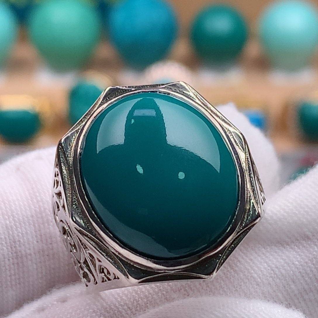 银S925镶嵌绿松石珠宝奇石