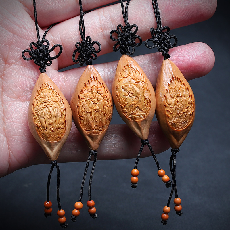 激光雕刻橄榄核单籽吊坠