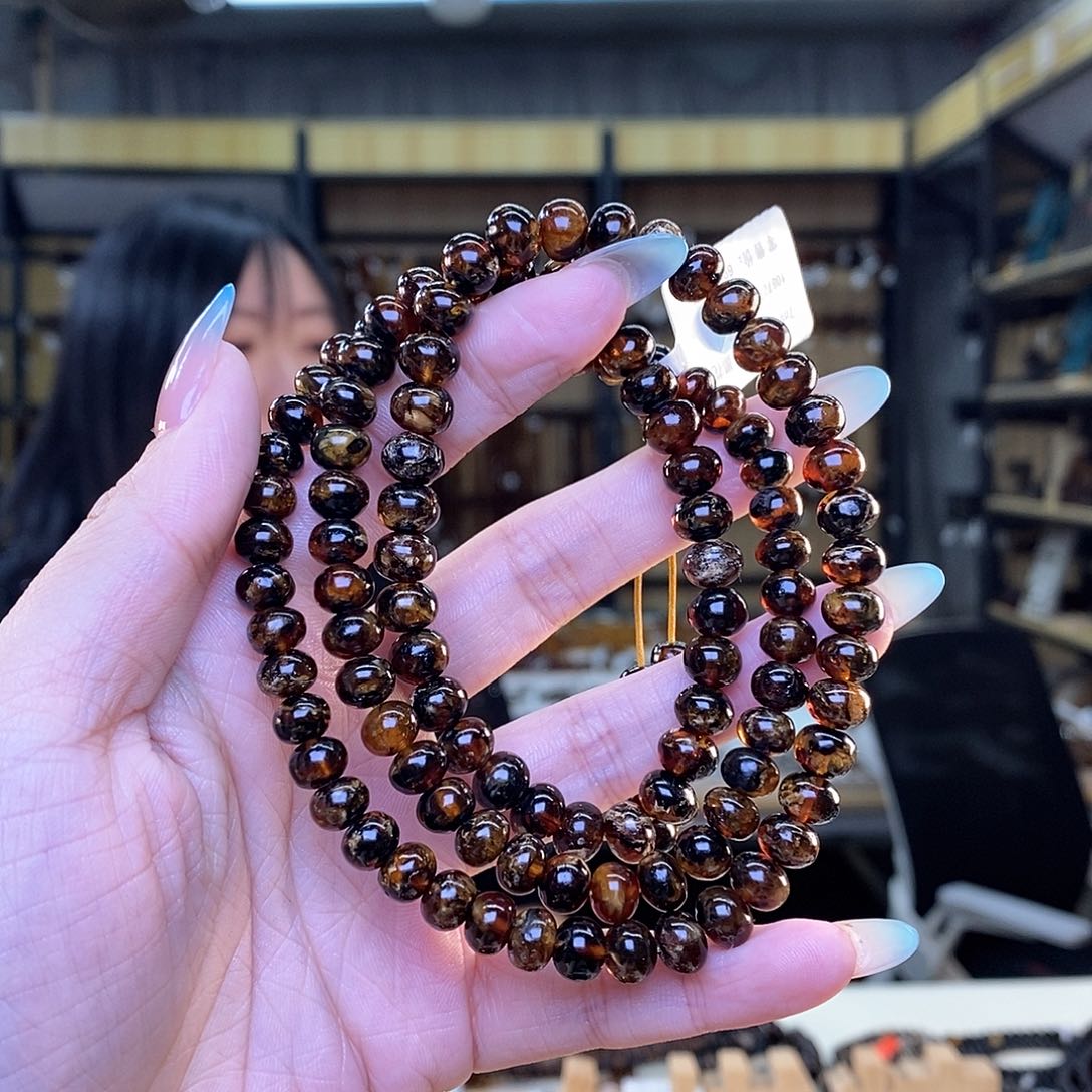 未镶嵌琥珀裸石7m花珀