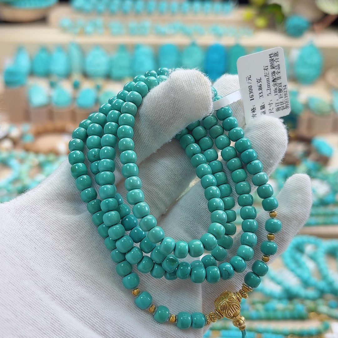 绿松石18K金镶嵌珠宝奇石 5.2