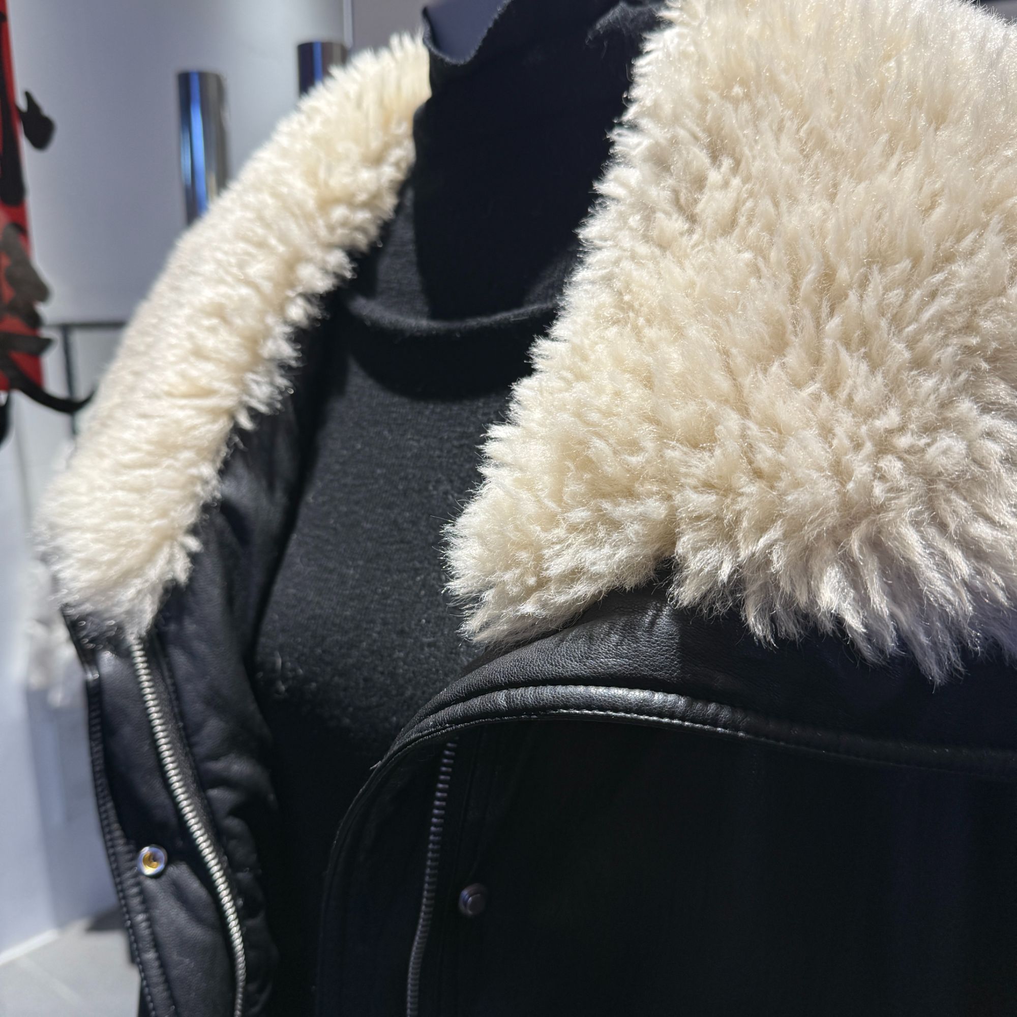 皮衣长袖中长款冬季常规极简风秋冬短款休闲长款加绒