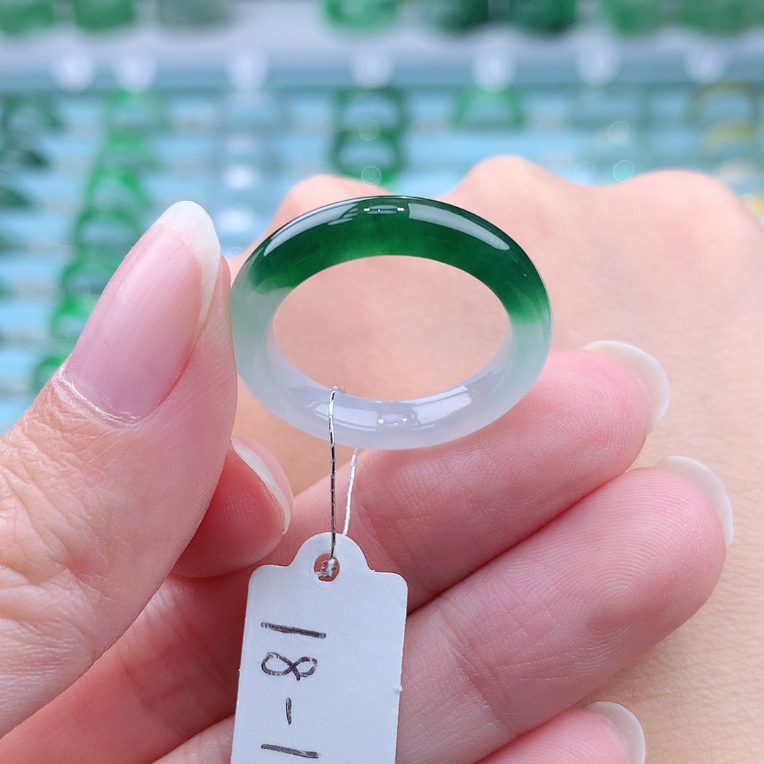 翡翠戒指未镶嵌A货缅甸翡翠