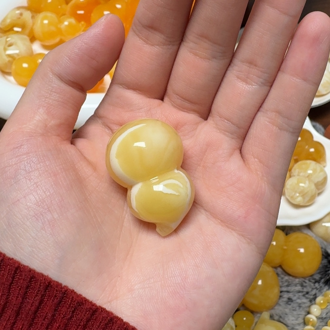 琥珀未镶嵌裸石蜜蜡葫芦
