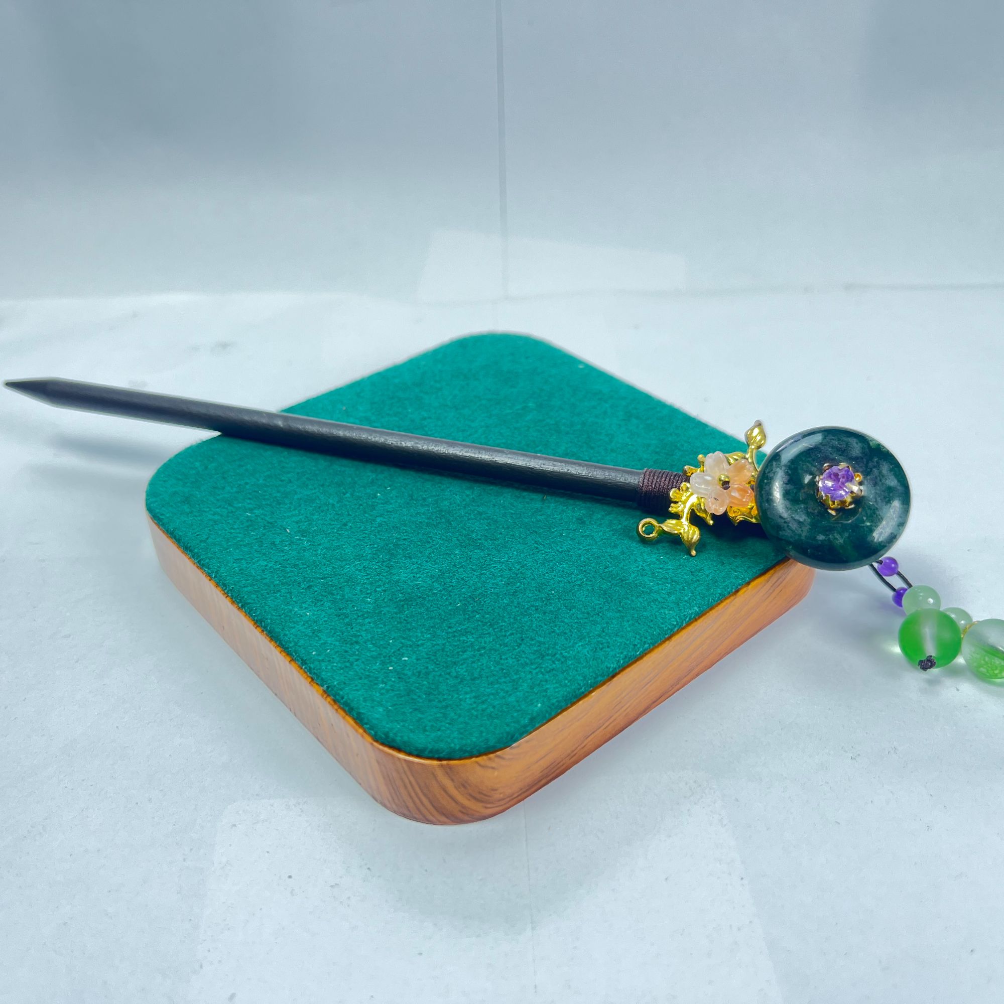 天然西藏藏玉药王石发簪女士中国风发簪