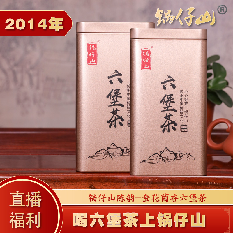 2014年陈化锅仔山六堡茶罐装金花菌香500g