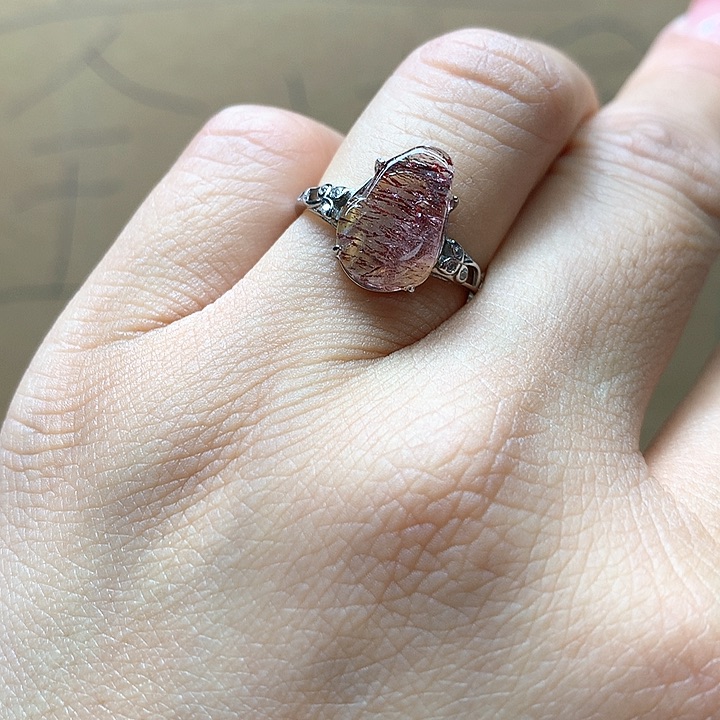 水晶水晶戒指银S925镶嵌